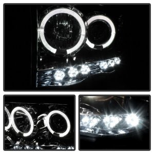 Dodge Ram 1500 Headlights - SPYDER - LED Halo Projector - Chrome - `02-`05