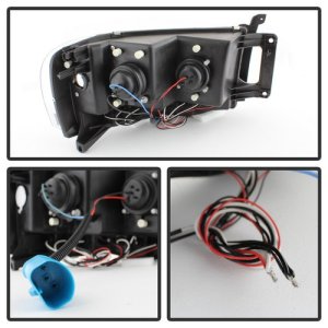 Dodge Ram 1500 Headlights - SPYDER - LED Halo Projector - Chrome - `02-`05