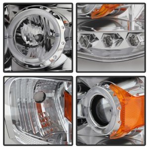 Dodge Ram 2500 Headlights - SPYDER - LED Halo Projector - Chrome - `03-`05