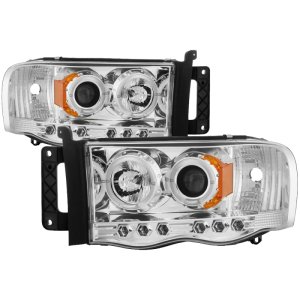 Dodge Ram 2500 Headlights - SPYDER - LED Halo Projector - Chrome - `03-`05