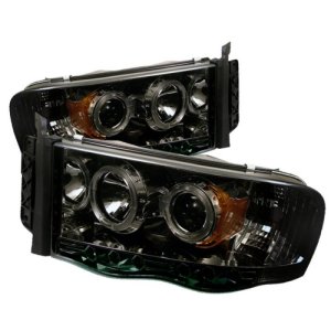 Dodge Ram 1500 Headlights - SPYDER - LED Halo Projector - Smoke - `02-`05