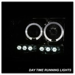 Dodge Ram 2500 Headlights - SPYDER - LED Halo Projector - Smoke - `03-`05