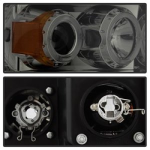 Dodge Ram 2500 Headlights - SPYDER - LED Halo Projector - Smoke - `03-`05