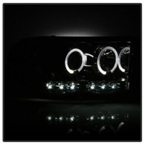 Dodge Ram 2500 Headlights - SPYDER - LED Halo Projector - Smoke - `03-`05