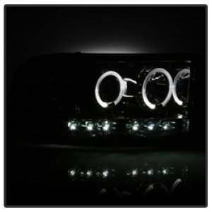 Dodge Ram 2500 Headlights - SPYDER - LED Halo Projector - Smoke - `03-`05