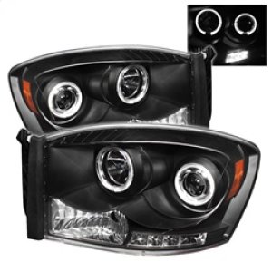 Dodge Ram 1500 Headlights - SPYDER - LED Halo Projector - Black - `06-`08