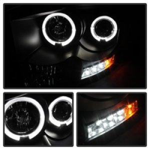Dodge Ram 2500 Headlights - SPYDER - LED Halo Projector - Black - `06-`09
