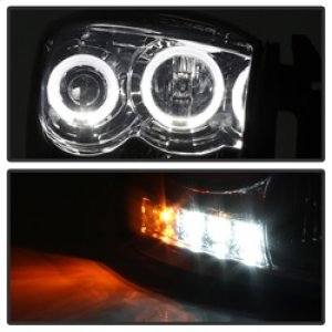 Dodge Ram 1500 Headlights - SPYDER - LED Halo Projector - Smoke - `06-`08