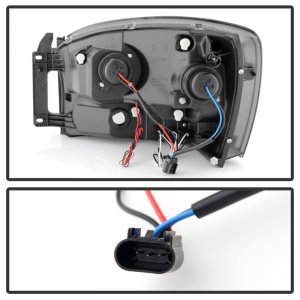 Dodge Ram 1500 Headlights - SPYDER - LED Halo Projector - Smoke - `06-`08
