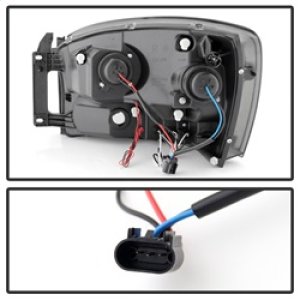 Dodge Ram 2500 Headlights - SPYDER - LED Halo Projector - Smoke - `06-`09