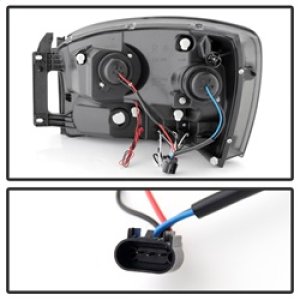 Dodge Ram 2500 Headlights - SPYDER - LED Halo Projector - Smoke - `06-`09
