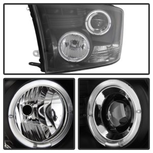 Dodge Ram 1500 Headlights - SPYDER - Projector LED Halo - Black - `09-`14