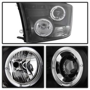 Dodge Ram 1500 Headlights - SPYDER - Projector LED Halo - Black - `09-`14