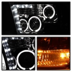 Dodge Ram 1500 Headlights - SPYDER - LED Halo Projector - Smoke - `09-`14