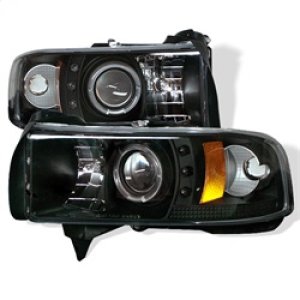 Dodge Ram 1500 Headlights - SPYDER - LED Halo Projector - Black - `94-`01