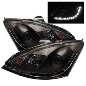 Ford Focus Headlights - SPYDER - DRL LED Projector - Black - `00-`04