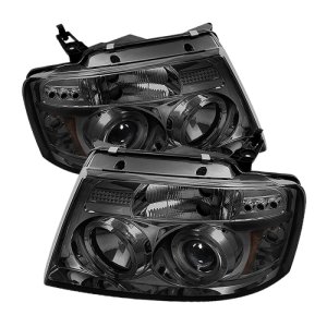 Ford F150 Headlights - SPYDER - LED Halo Projector Version 2 - Smoke - `04-`08