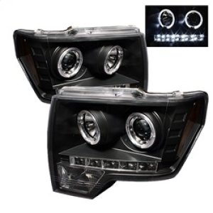 Ford F150 Headlight Set - Front - SPYDER - LED Halo Projector - Black - `09-`14