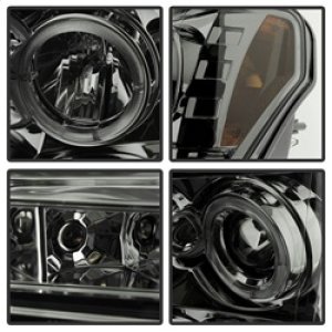 Ford F150 Headlights - SPYDER - LED Halo Projector - Halogen Model - Smoke - `09-`14