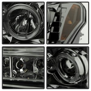 Ford F150 Headlights - SPYDER - LED Halo Projector - Halogen Model - Smoke - `09-`14