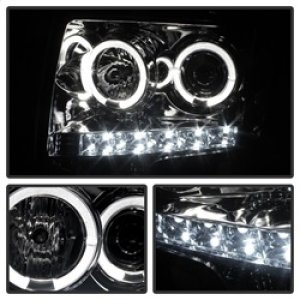 Ford F150 Headlights - SPYDER - LED Halo Projector - Halogen Model - Smoke - `09-`14