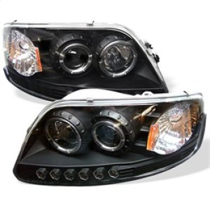 Ford F-150 Headlights - SPYDER - Projector - LED Halo Amber Reflector - Black - `97-`03 Ford F-150 Headlights - SPYDER - Projector - LED Halo Amber Reflector - Black - `97-`03