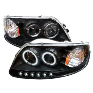 Ford Expedition Headlights - SPYDER - CCFL Halo LED, Projector - Black - `97-`02