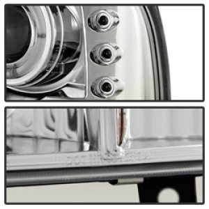 Ford F250 Super Duty Headlights - SPYDER - Version 2 LED Halo Projector - Chrome - `99-`04