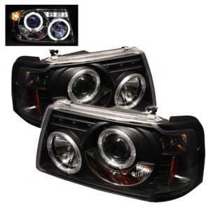 Ford Ranger Headlights - SPYDER - LED Halo Projector - Black - `01-`11