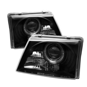 Ford Ranger Headlights - SPYDER - Projector LED Halo - Black - `98-`00