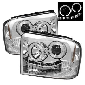 Ford F350 Headlights - SPYDER - Projector LED Halo - Chrome - `05-`07 Ford F350 Headlights - SPYDER - Projector LED Halo - Chrome - `05-`07