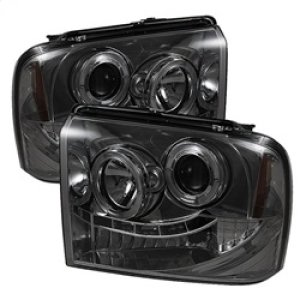 Ford F450 Super Duty Headlight Set - SPYDER - Projector LED Halo - Smoke - `05-`07 Ford F450 Super Duty Headlight Set - SPYDER - Projector LED Halo - Smoke - `05-`07
