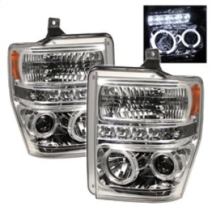 Ford F250 Super Duty Headlights - SPYDER - LED Halo - Chrome - `08-`10