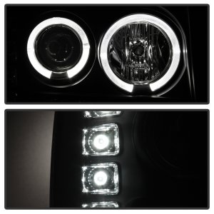 GMC Sierra 1500 Headlights - SPYDER - Projector LED Halo - Black - `08-`13