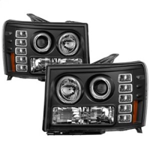 GMC Sierra 1500 Headlights - SPYDER - Projector LED Halo - Black - `08-`13