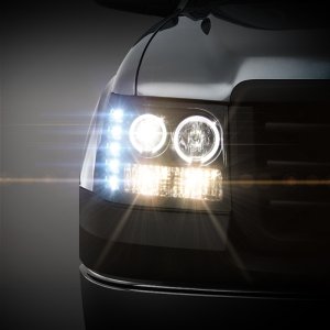GMC Sierra Denali Headlights - SPYDER - Projector LED Halo - Black - `08-`13