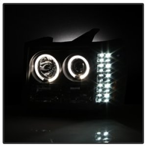GMC Sierra Denali Headlights - SPYDER - Projector LED Halo - Black - `08-`13