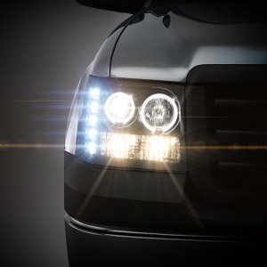 GMC Sierra Denali Headlights - SPYDER - Projector LED Halo - Black - `08-`13
