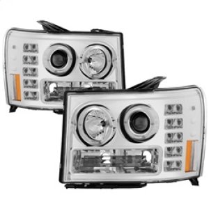 GMC Sierra 1500 Headlight Set - SPYDER - LED Halo - Chrome - `07-`13