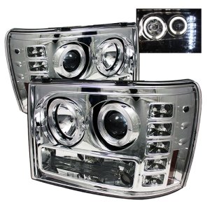 GMC Sierra 2500 Headlight Set - SPYDER - LED Halo - Chrome - `07-`13