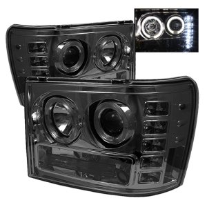 GMC Sierra 3500 Headlights - SPYDER - Projector LED Halo - Smoke - `07-`13