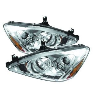 Honda Accord Headlights - SPYDER - LED Halo Amber Reflector - Chrome - `03-`07 Honda Accord Headlights - SPYDER - LED Halo Amber Reflector - Chrome - `03-`07