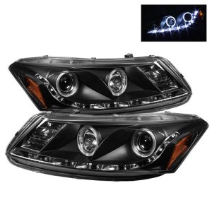 Honda Accord Headlights - SPYDER - DRL LED Projector - LED Halo - Black - `08-`12 Honda Accord Headlights - SPYDER - DRL LED Projector - LED Halo - Black - `08-`12