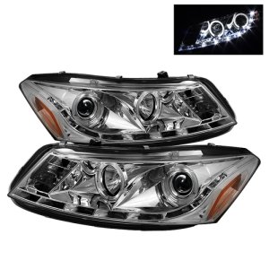Honda Accord Headlight Set - SPYDER - DRL LED Projector, LED Halo - Chrome - `08-`12 Honda Accord Headlight Set - SPYDER - DRL LED Projector, LED Halo - Chrome - `08-`12