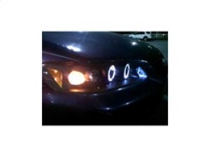 Honda Accord Headlight Set - SPYDER - Projector + LED Halo + Amber Reflector - Black - `98-`02
