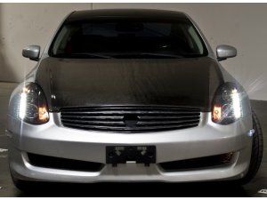 Infiniti G35 Headlights - SPYDER - Projector Halogen - LED Halo DRL - Black - `03-`07