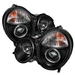 Mercedes-Benz E-Class Headlights - SPYDER - Projector LED Halo - Black - `00-`02