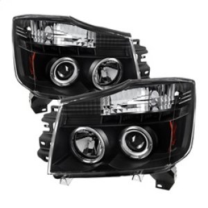 Nissan Armada Headlights - SPYDER - LED Halo Projector - Black - `04-`07