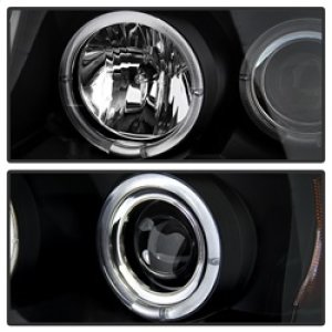 Nissan Titan Headlights - SPYDER - LED Halo Projector - Black - `04-`14