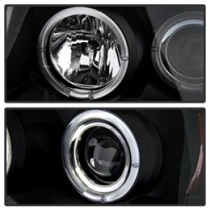 Nissan Titan Headlights - SPYDER - LED Halo Projector - Black - `04-`14